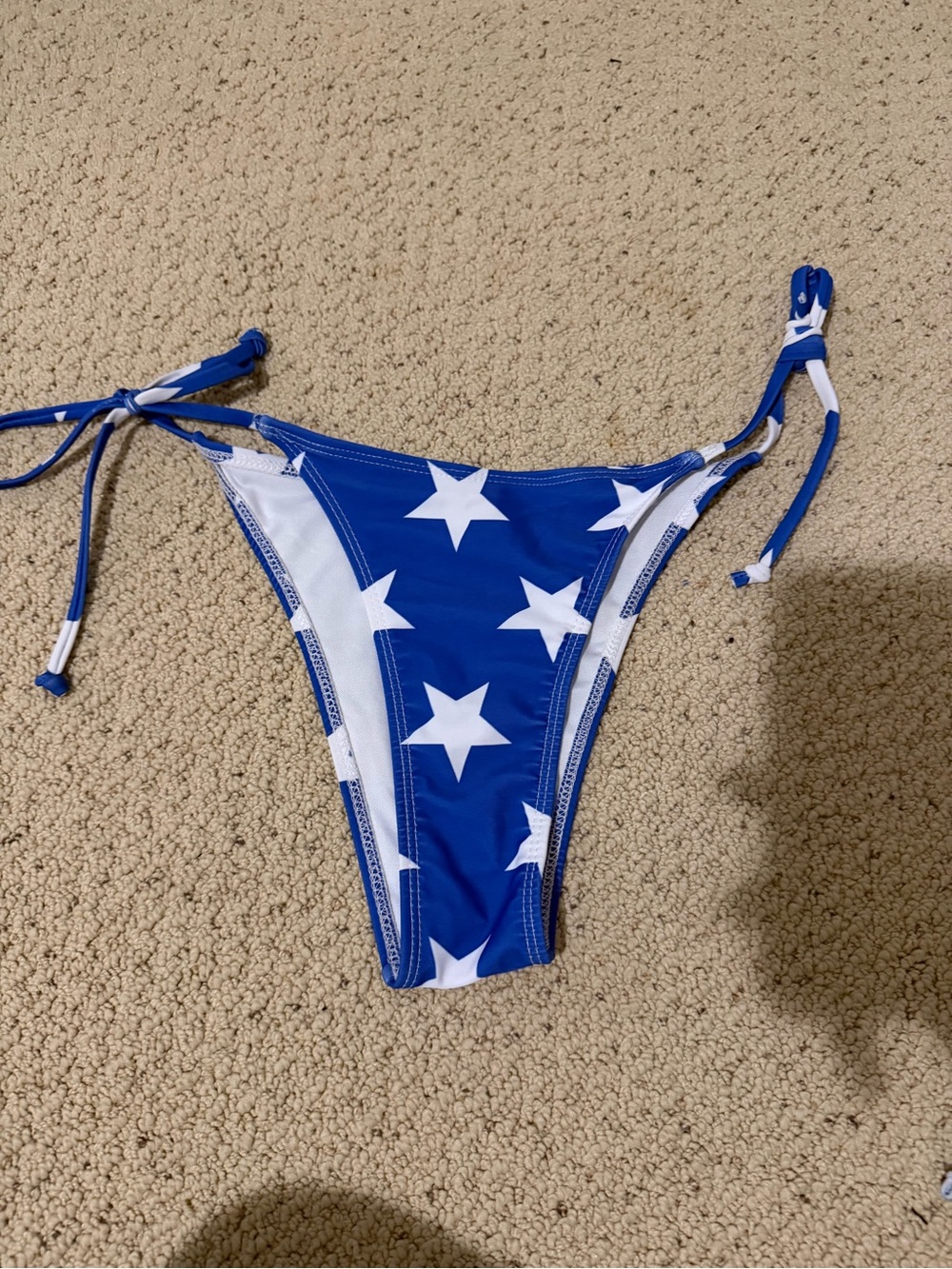 Bikini Nation Blue and White Star Tie-Side Bikini Bottom